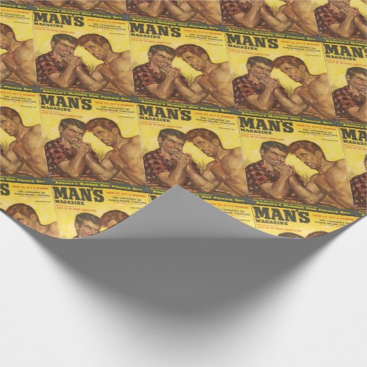 Männliches Mann-Arm-Wringen Geschenkpapier (Ecke)