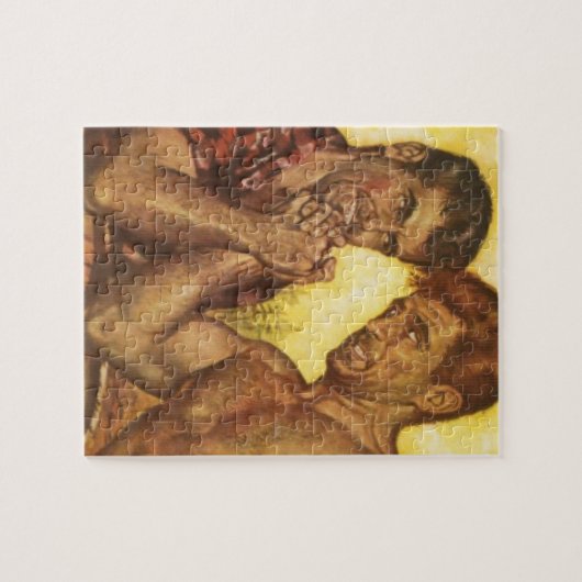 Männliches Mann-Arm-Wringen Puzzle (Horizontal)