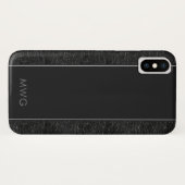 Männliches Minimalistisches schwarzes ledernes mit Case-Mate iPhone Hülle (Rückseite (Horizontal))