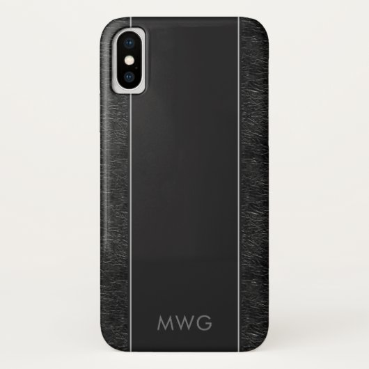 Männliches Minimalistisches schwarzes ledernes mit Case-Mate iPhone Hülle (Rückseite)