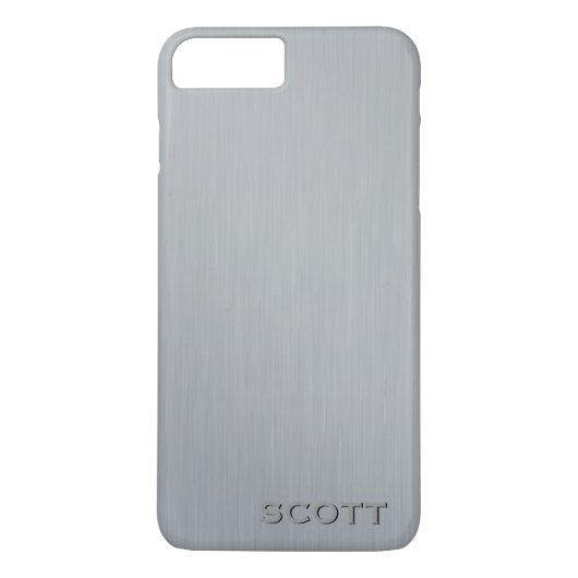 Männliches mit Monogramm Silber gebürstete Case-Mate iPhone Hülle (Rückseite)