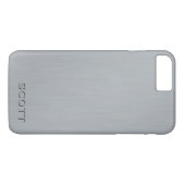 Männliches mit Monogramm Silber gebürstete Case-Mate iPhone Hülle (Rückseite (Horizontal))
