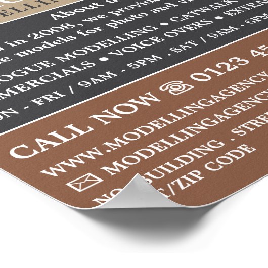 Männliches Modell, Modellierungsagentur, Muster-Ag Poster (Ecke)