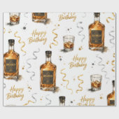 Männliches modernes Bourbon-Muster Geburtstag Geschenkpapier (Flach)