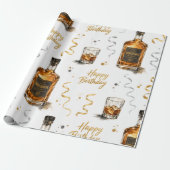 Männliches modernes Bourbon-Muster Geburtstag Geschenkpapier (Ungerollt)