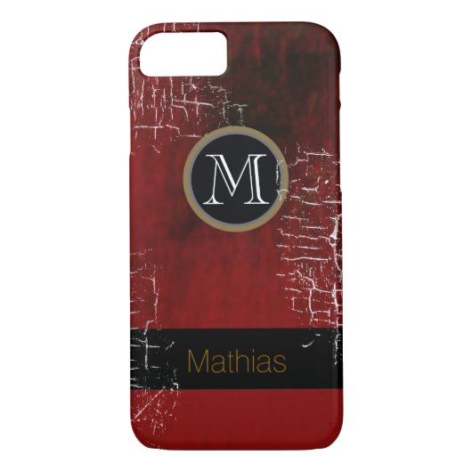 männliches Monogramm Case-Mate iPhone Hülle (Rückseite)