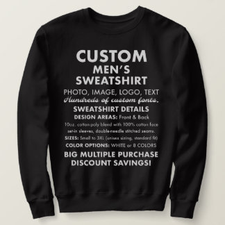 Männliches Personalisiertes Schwarzes Sweatshirt