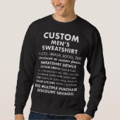 Männliches Personalisiertes Schwarzes Sweatshirt (Vorderseite)