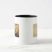 Männliches Porträt des Löwes (Panthera Löwe), Tasse (Zentrum)