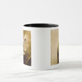 Männliches Porträt des Löwes (Panthera Löwe), Tasse (Zentrum)