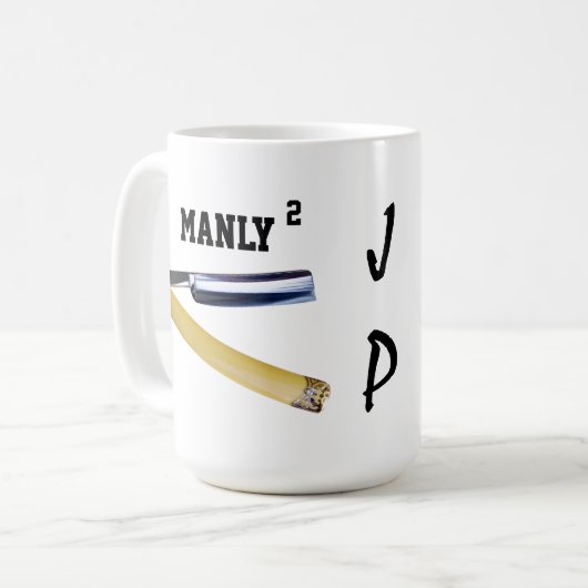 MÄNNLICHES QUADRATISCHES MONOGRAMED, DAS TASSE (Vorderseite Links)