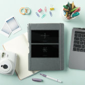 Männliches Schwarz-Weiß-Monogramm mit Initialen + Aufkleber (iPad Hülle)