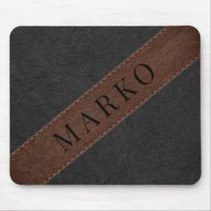 Männliches schwarzes und braunes Kunstleder Mousepad