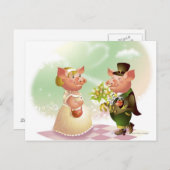 Männliches Schwein gibt einem Weibchen einen Stamm Postkarte (Vorne/Hinten)