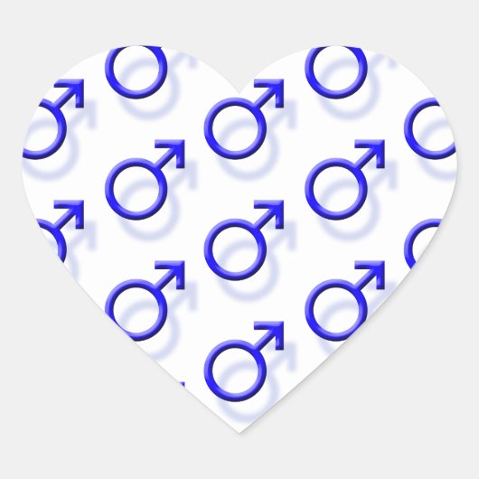 Männliches Sexsymbol Herz-Aufkleber (Vorderseite)