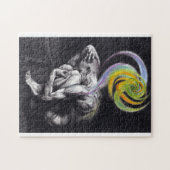 Männliches Soul farbenfrohe Schwarze Surreale zeic Puzzle (Horizontal)