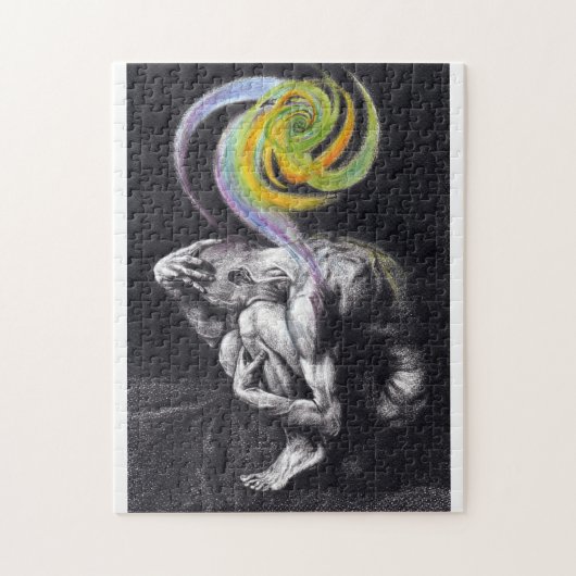 Männliches Soul farbenfrohe Schwarze Surreale zeic Puzzle (Vertikal)