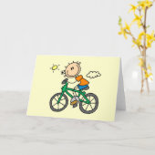 Männliches Strichmännchen Fahrradfahren - Hemden u Karte (Gelbe Blume)