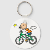 Männliches Strichmännchen Fahrradfahren - Hemden u Schlüsselanhänger (Vorderseite)