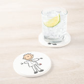 Männliches Strichmännchen Krankenschwester T - Shi Sandstein Untersetzer (Seite)