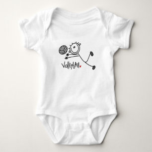 Männliches Strichmännchen Volleyball Baby Strampler