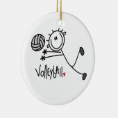 Männliches Strichmännchen Volleyball Keramikornament (Rechts)