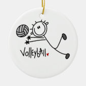 Männliches Strichmännchen Volleyball Keramikornament (Vorne)