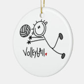 Männliches Strichmännchen Volleyball Keramikornament (Links)