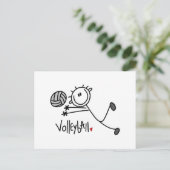 Männliches Strichmännchen Volleyball Postkarte (Stehend Vorderseite)