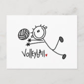 Männliches Strichmännchen Volleyball Postkarte (Vorderseite)