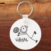 Männliches Strichmännchen Volleyball Schlüsselanhänger (Vorderseite)