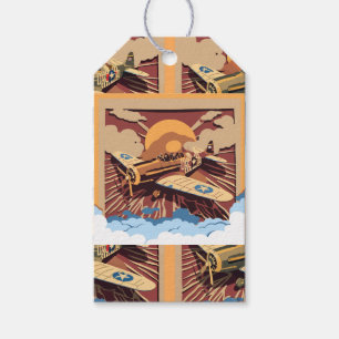Männliches Vintage-Kriegsflugzeug Geschenkanhänger
