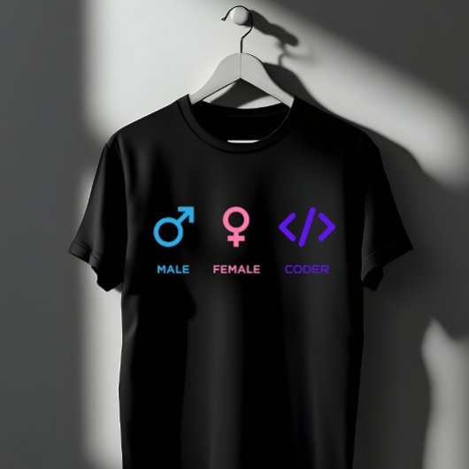 Männliches Weibliches Coder-Symbol | Lustiges Prog T-Shirt