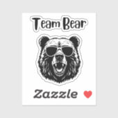 Mannschaftsbär Aufkleber (Blatt)