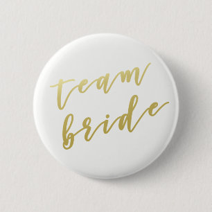 Mannschaftsbrücke Imitat Gold Script White Button