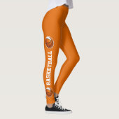 Mannschaftsfarben Basketballtext oder Beinorange Leggings (Rechts)