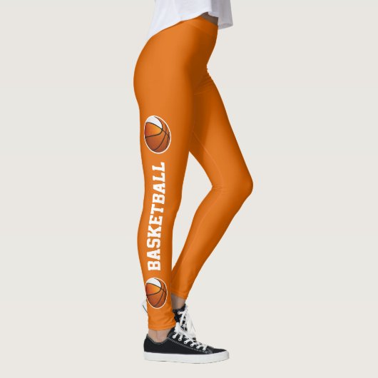 Mannschaftsfarben Basketballtext oder Beinorange Leggings (Rechts)