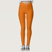 Mannschaftsfarben Basketballtext oder Beinorange Leggings (Vorderseite)