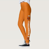 Mannschaftsfarben Basketballtext oder Beinorange Leggings (Links)