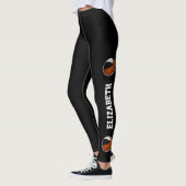 Mannschaftsfarben Basketballtext oder Beinschwarz Leggings (Links)