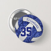 Mannschaftsfarben in mädchenblauem Weiß Button (Vorne & Hinten)