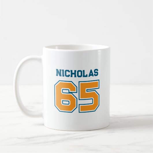 Mannschaftsfarben Trikotnummer Kaffeetasse (Links)