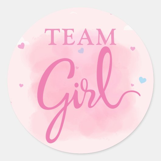 Mannschaftsmädchen Aquarellfarbe Rosa Geschlecht o Runder Aufkleber (Vorderseite)