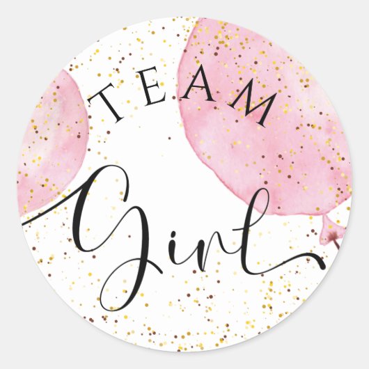 Mannschaftsmädchengeschlecht enthüllt Aquarellenro Runder Aufkleber (Vorderseite)