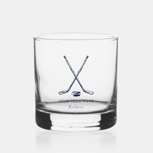 Mannschaftsname Eishockey Personalisiert geben Whiskyglas (Vorderseite)