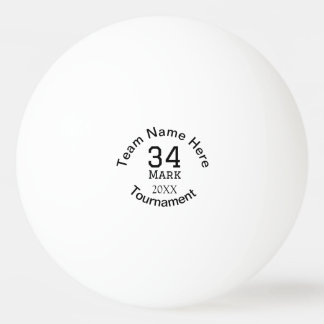 Mannschaftsname hier Name des Turniers Jahr Text Tischtennisball