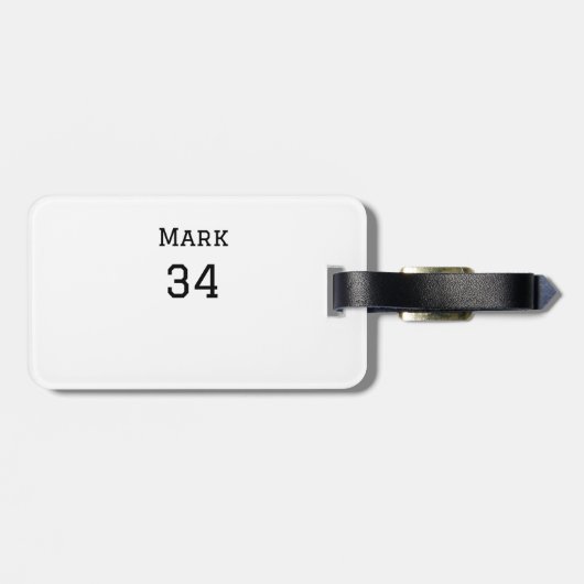 Mannschaftsname hinzufügen Spielername Datum Sport Gepäckanhänger (Rückseite horizontal)