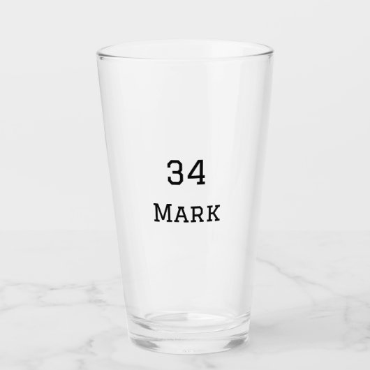 Mannschaftsname hinzufügen Spielername Datum Sport Glas (Vorderseite)