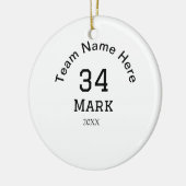 Mannschaftsname hinzufügen Spielername Datum Sport Keramik Ornament (Links)