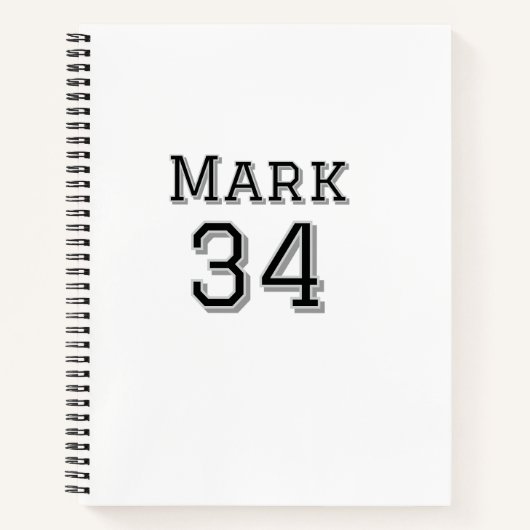 Mannschaftsname hinzufügen Spielername Datum Sport Notizblock (Vorderseite)